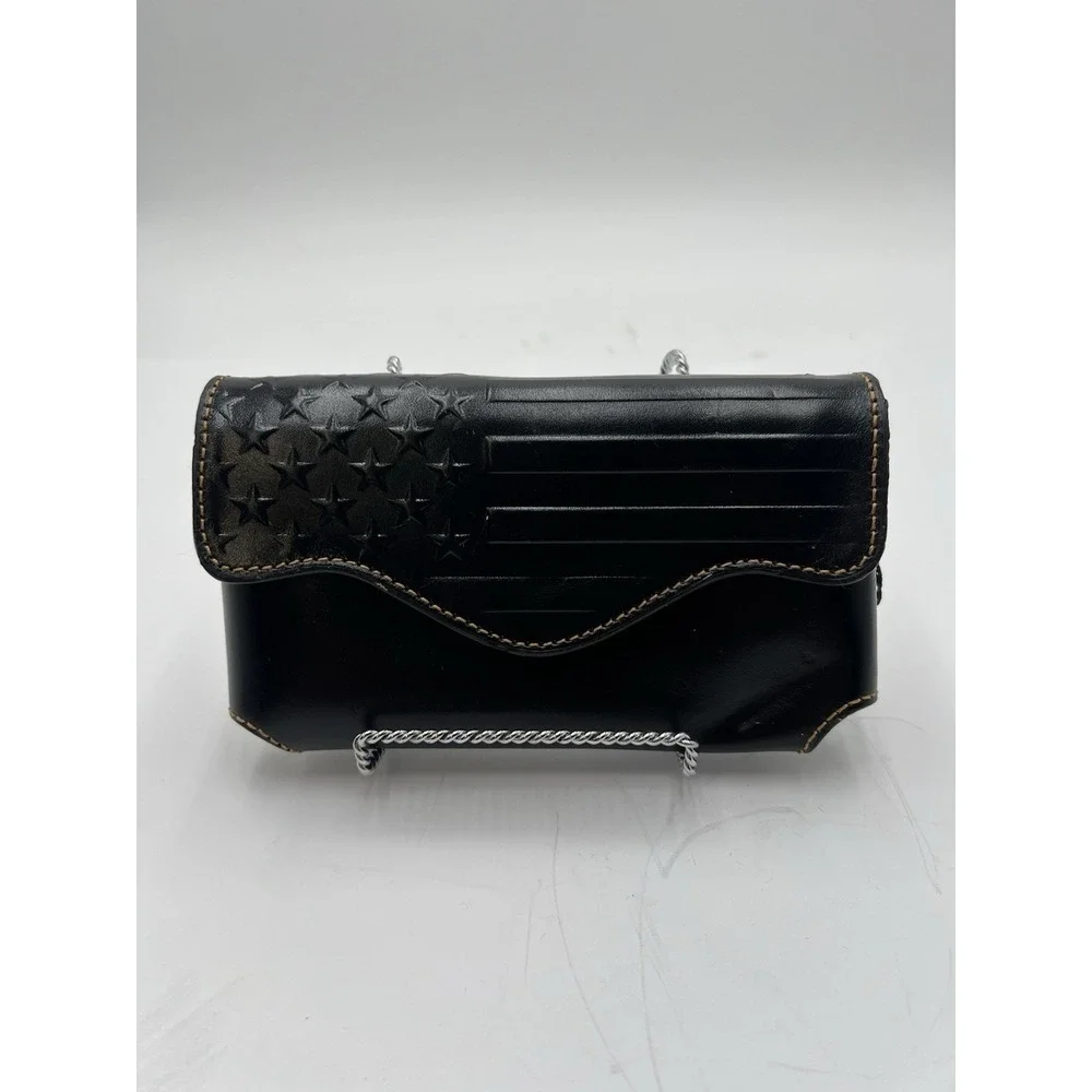 Montana West Black American Flag Leather Belt Loop Holster Cell Phone Case